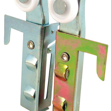 Prime-Line N 6548 N6548 Convex Edge Side Mount Door Assembly, 7/8 in Dia X 1/4 in W, 1 Roller, Mill, 2 Pack