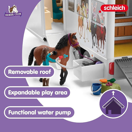 Schleich Horse Club – Horse Transporter Playset, Realistic Equestrian Vehicle Toy for Kids Ages 3+