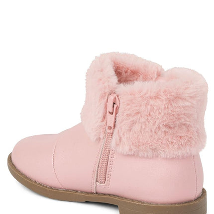Botines cortos de moda para niñas pequeñas y niñas grandes de Gymboree, piel rosa, talla 2 para niñas grandes