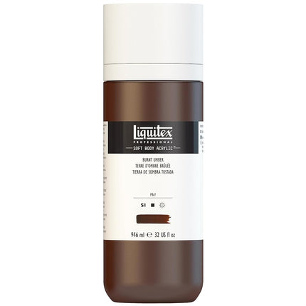 Liquitex Professional Soft Body Acrylic Paint 32-oz bottle, Burnt Umber
