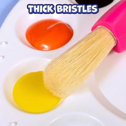 READY 2 LEARN Triangle Grip Toddler Paintbrush Set - Set of 6 - Easy-Grip Art Supplies - Thick Paint Brushes for Toddlers - Art Supplies for Toddlers 1-3