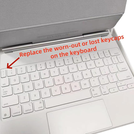 Replacement US Keyboard Full Set of Keycap Keys (No Hinge) and Tool Applicable for ipad Pro/Air 11/12.9/13 inch Magic Keyboard Key Cap (MKH-2 White)