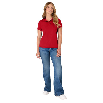 Hanes Sport Women's Cool DRI Performance Polo,Deep Red,Small