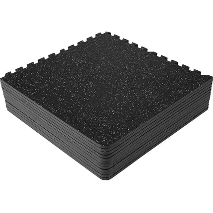 VEVOR 25 PCS 0.56 inch Thick Gym Floor Mats, 25" x 25" EVA Foam & Rubber Gym Flooring Workout Floor Mats with 100 sq.ft Coverage, Waterproof Exercise Puzzle Flooring for Gym, Home, Garage, Baseme