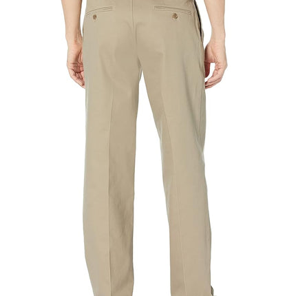 Dockers Men's Classic Fit Signature Khaki Lux Cotton Stretch Pants-Pleated (Regular and Big & Tall), Timberwolf, 40W x 29L, Timberwolf, X-Large