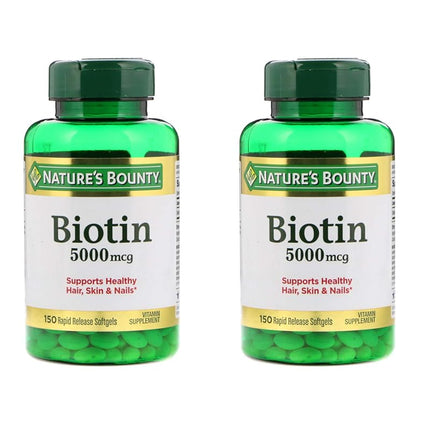 Set of 2 Nature's Bounty® Biotin 5000 mcg, 150 Sof