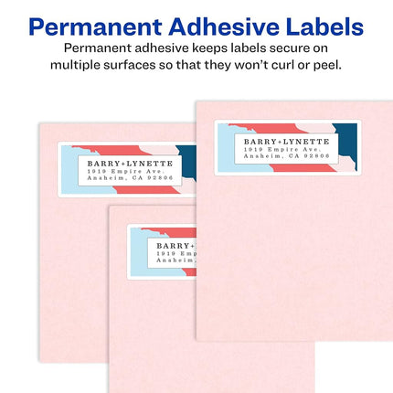 Avery Address Labels with Sure Feed for Laser Printers, 1" x 4", 5,000 Labels, Permanent Adhesive (5961)