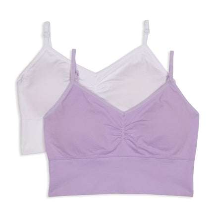 Maidenform Girls Seamless Ruched Crop Bra, Pearl/H