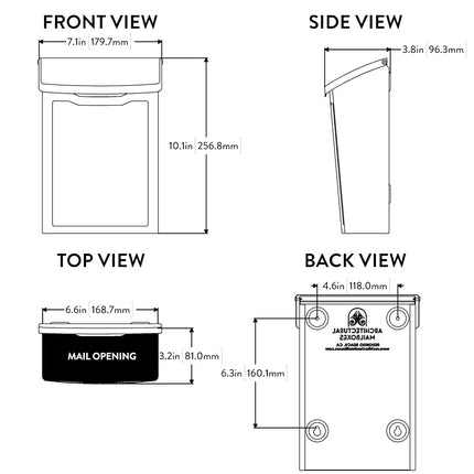 ARCHITECTURAL MAILBOXES 2681W Marina Wall Mount, White, S