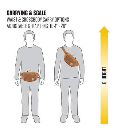 Carhartt Unisex's Adjustable Waist, Durable, Water Resistant Hip Pack, Gravel, One Size
