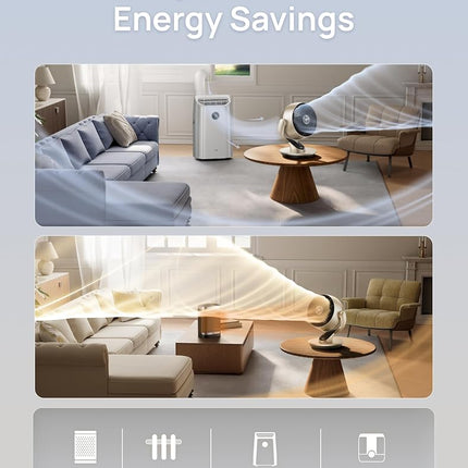 DREO Smart Desk Fan for Bedroom, 13" Powerful 70 ft Whole Room Air Circulator Fan, 120�+90� Oscillating Fans with Voice Control, 4 Speeds, 5 Modes, 12H Timer Portable Table Fan for Office, Home