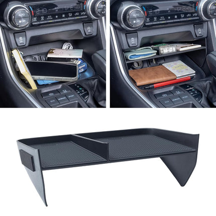 TOPINSTALL 2025 Huge Slots Tray Compatible with 2019-2025 Toyota RAV4 & RAV 4 Prime Accessories, Center Console Tray Divider for Phones with Cases Armrest Box Storage Tray