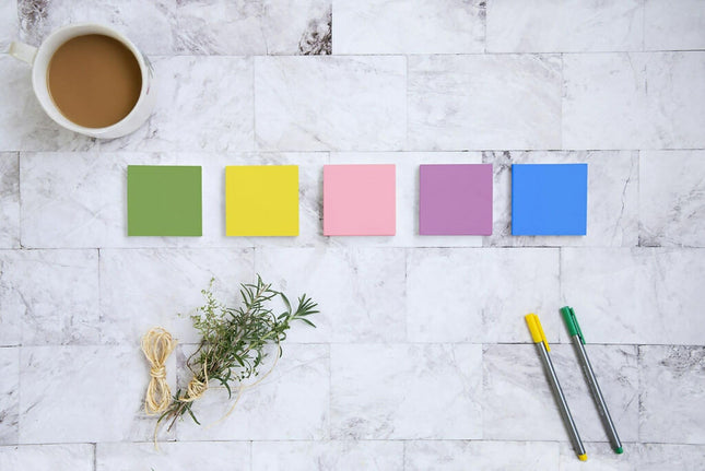 Post-it Notes, 3 in x 3 in, 5 Sticky Notes Pads, 100 Sheets per Pad, Floral Fantasy Collection, School Supplies and Oﬃce Products
