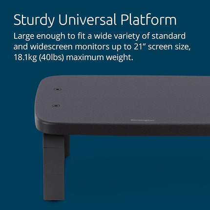 Kensington Monitor Stand - Small Ergonomic Screen Riser (W300 x D249 x H42 mm) with SmartFit System - Black (K52785WW)