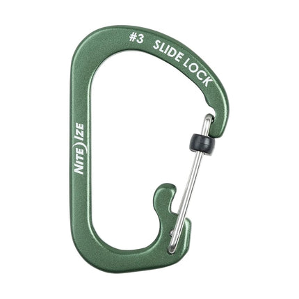 Nite Ize SlideLock Carabiner Aluminum, Size #3, Olive