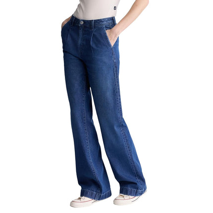 Buffalo David Bitton Women's Addie High Rise Wide Leg Jeans, Indigo Contrast, 24