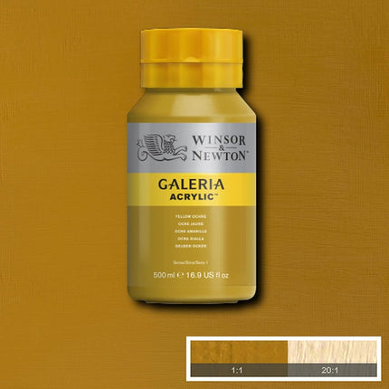 Winsor & Newton, Galeria Acrylic, Yellow Ochre, 500ml