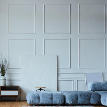 Colingmill 3 Set Accent Wall Molding Kit Premade Wainscoting Panels Wall Molding Peel and Stick Panel White Pre Cut Trim for Walls Picture Frame Molding for Home Decoration(16 x 20 Inch)