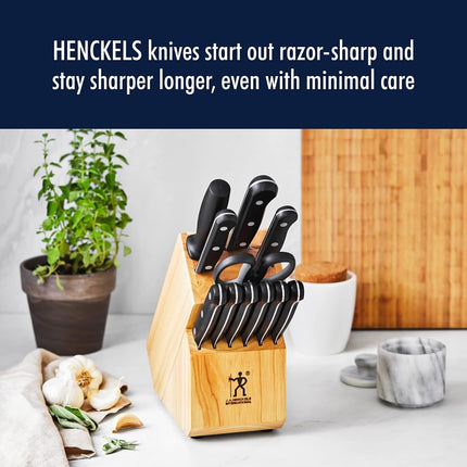 HENCKELS Solution Razor-Sharp 8-inch Chef Knife, German Engineered Informed by 100+ Years of Mastery, Black/Stainless Steel
