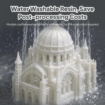 ELEGOO Water Washable 3D Printer Resin 1.0, Ceramic Grey 1000g, Fast Curing, Easy Cleanup with Water, Smooth Finish & High Precision 405nm UV Resin for LCD/MSLA 3D Printing