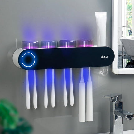 iHave UV Toothbrush Sanitizer Holder Wall Mount To