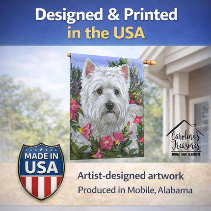 Caroline's Treasures PPP3221CHF Westie Petunia Flag Canvas House Size, House Size, Multicolor