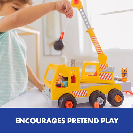 Educational Insights Design & Drill Bolt Buddies Crane Take Apart Toy with Electric Toy Drill, Preschool STEM Toy, Boys & Girls Ages 3+