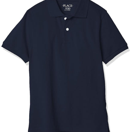 The Children's Place boys Uniform Pique Polo Shirt, Nautico, XXL 16 husky