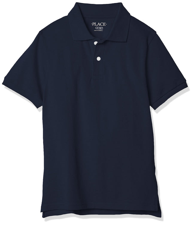 The Children's Place polo tipo piqué uniforme de niño, Náutico, XXL 16 husky
