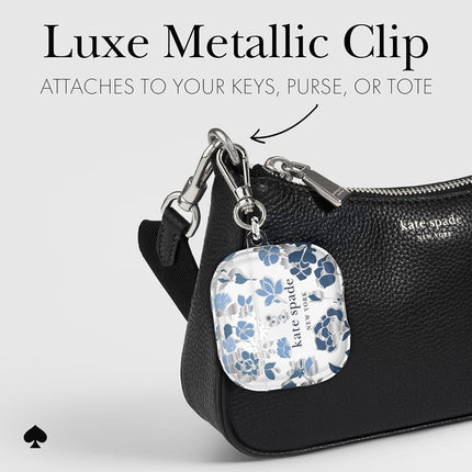 Kate Spade New York AirPods 4 Protective Case with Keyring Ring - Flower Bed Blue Compatible with AirPods 4th Generation