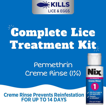 Nix Complete Lice Treatment Kit | Kills Lice and Eggs | 4 Products