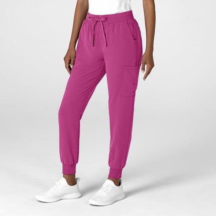 WonderWink Women's Jogger Utility Scrub Pant, Raspberry, 3X Petite