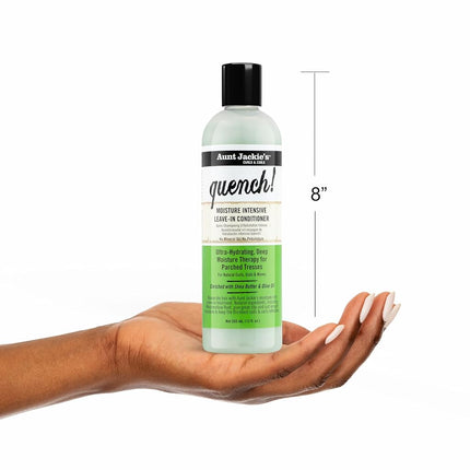 Aunt Jackie's Quench, Moisture Intensive Leave-in Conditioner, Ultra-Hydrating, Deep Moisture Therapy for Parched Hair, 12 Ounce Bottle