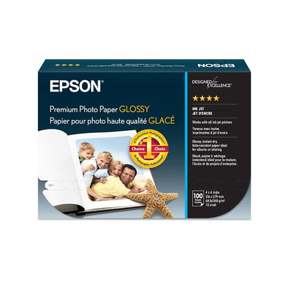 Epson Premium Photo Paper Glossy 4x6 100 Sheets S041727