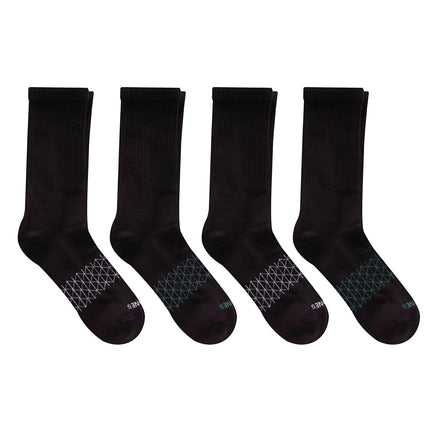 Hanes Men's Absolute Active Cushioned Crew, Moisture Wicking Socks, Seamless Toe, 4-Pack, Black, 4.5-12 UK