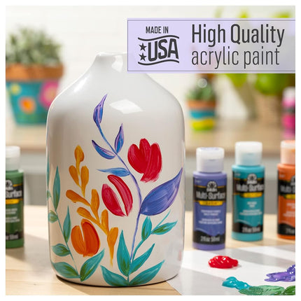 Plaid PE6301 Folk Art Multi-Surface Metallic Acrylic Paint, Platinum, 2 oz.