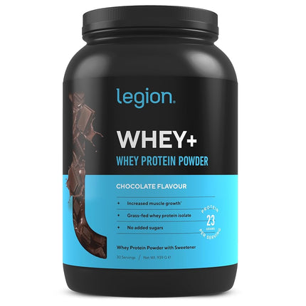 LEGION Whey+ Whey Isolate Protein Powder from Grass Fed Cows - Low Carb, Low Calorie, Non-GMO, Lactose Free, Gluten Free, Sugar Free, All Natural Protein Isolate, 30 Servings (Vanilla)