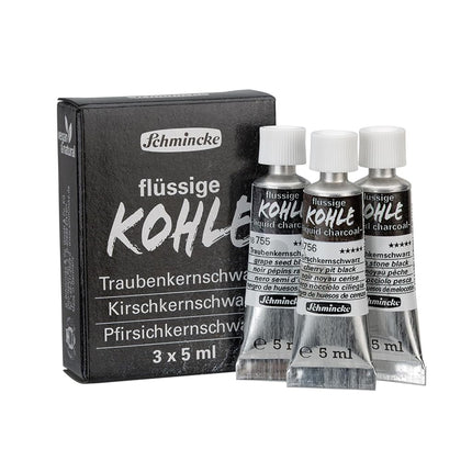 Schmincke - Liquid Charcoal, set, 3 x 5 ml, 18 758