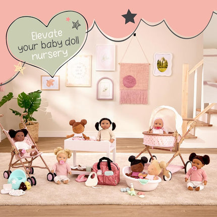 LullaBaby Baby Doll Changing Set, 9-Piece Play and Care Set, Accessory