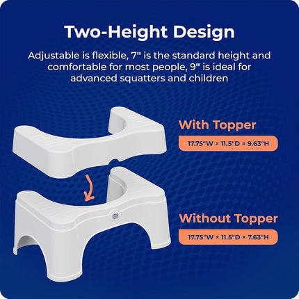 Squatty Potty Adjustable 2.0 Toilet Stool, 1.25 Kg