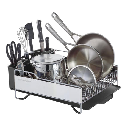 KitchenAid KNS896BXGRA Escurridor de platos de tamaño completo, acero inoxidable, gris claro