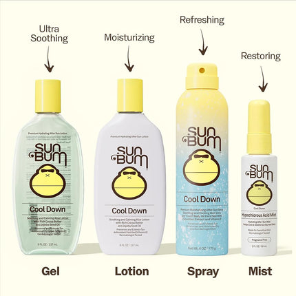 Sun Bum Cool Down Aloe Vera Gel - Vegan After Sun Care with Cocoa Butter - Soothes & Hydrates Sunburn - 237ml