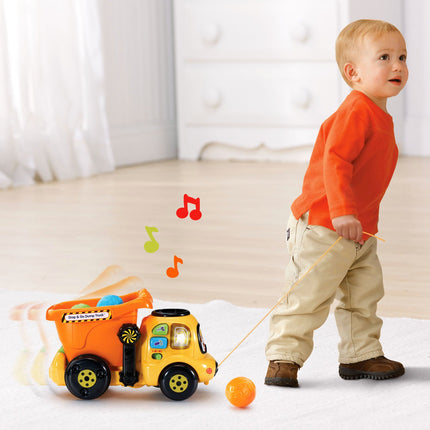 Camión Volquete VTech Brand Drop and Go - Tema de Dibujos Animados para Niños, Ayuda en la Coordinación Ojo-Mano y el Desarrollo de Habilidades Motoras - Exclusivo Online, 1.3 libras