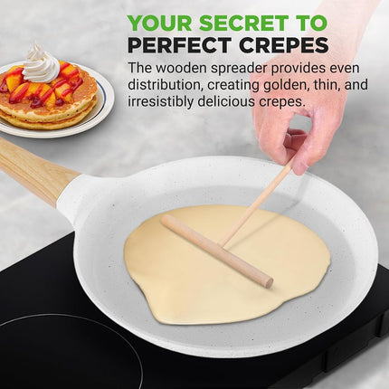 NutriChef Crepe Maker, 28cm Nonstick Pan, Induction Cookware