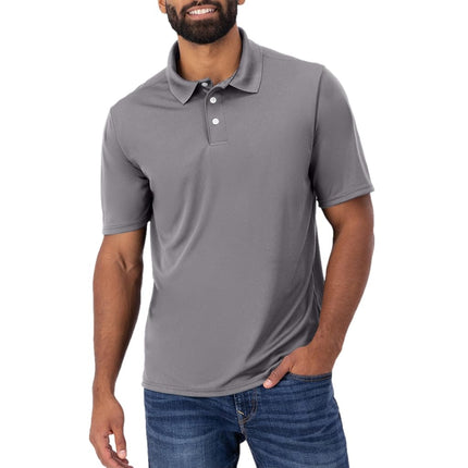 Hanes Mens Cool Dri Polo Shirt, Quick-Drying Performance Polo for Men, 40+ UPF Protection, Graphite, S