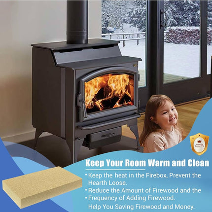 Protalwell Woodstove Firebricks, Fire Bricks, Size 9" X 4-1/2" X 3/4", High Temperature Resistant Fire Bricks Replacement for Wood Stoves, 3 Pieces