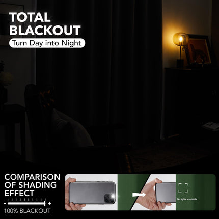 Deconovo Total Blackout Curtains with Double Layer, Noise Reduction Curtains, Thermal Insulated Drapes for Living Room Bedroom Patio Door (Green, 100W x 108L Inch, 1 Panel)