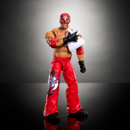 WWE Ultimate Edition Action Figure Rey Mysterio Fan TakeOver Collectible with Interchangeable Accessories, Extra Heads & Swappable Hands, HVV70