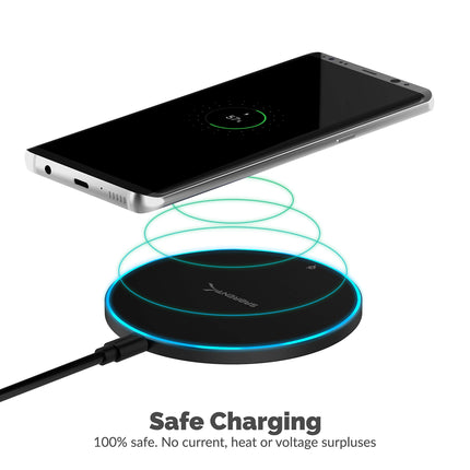 Sabrent 10W qi Wireless Fast Charger Charging Pad, Universally Compatible with All qi Enabled Phones [AC Adapter Not Included] Black (WL-QIFC)
