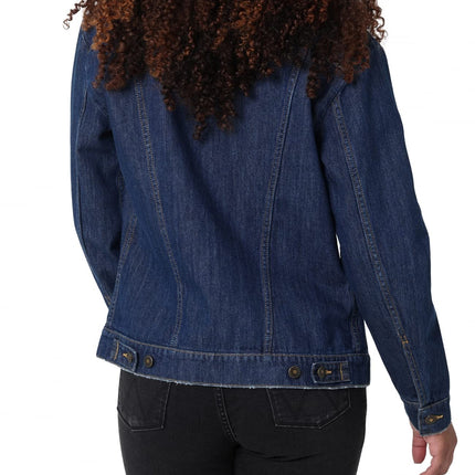 Wrangler Women's Relaxed Fit Memory Maker Jean Jacket, Crimson, S